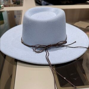 Boutique 9 Sky Blue Hat with Dark Brown Tie